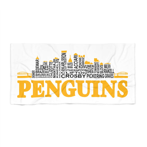 Pittsburgh Penguins City Roster - Beach Towel Home Decor - YinzerShop
