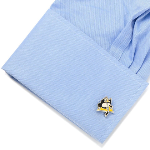 Pittsburgh Penguins Cufflinks – Mario Lemieux Official NHL Enamel Logo Gift Cufflinks - YinzerShop