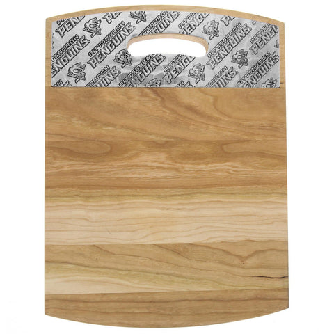 Pittsburgh Penguins Cutting Board – Cherry Wood, Aluminum Trimmed, Game Day Serving Board Serveware - YinzerShop