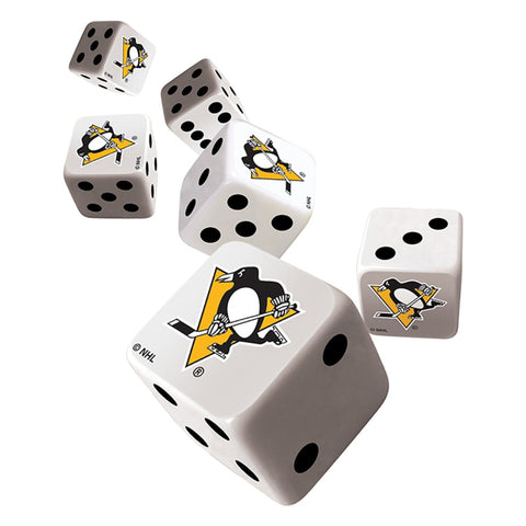 Pittsburgh Penguins Dice - Licensed NHL Gaming Dice Set with Easy Grip for Craps Dice & Cards Sets - YinzerShop