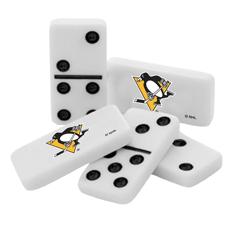Pittsburgh Penguins Dominoes - Official NHL Game Set With Resin Pieces & Collectible Tin Box Classic Games - YinzerShop