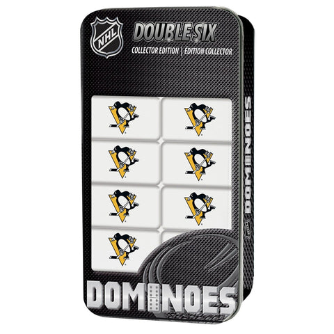 Pittsburgh Penguins Dominoes - Official NHL Game Set With Resin Pieces & Collectible Tin Box Classic Games - YinzerShop