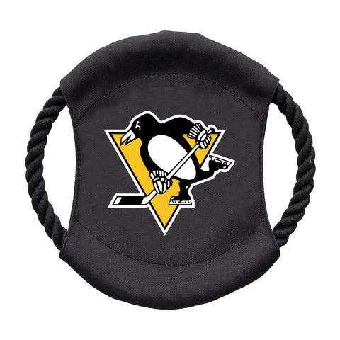 Pittsburgh Penguins Frisbee – Durable Dog Flying Disc with Rope for Outdoor Play Pet Toy - YinzerShop