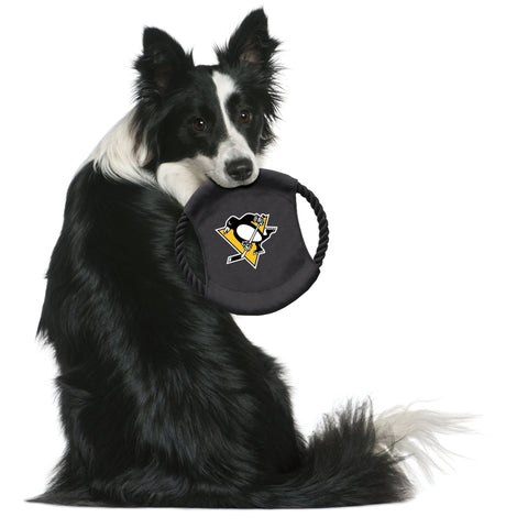 Pittsburgh Penguins Frisbee – Durable Dog Flying Disc with Rope for Outdoor Play Pet Toy - YinzerShop