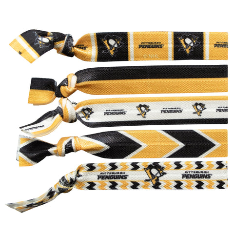 Pittsburgh Penguins Hair Tie – Officially Licensed Knotted Hair Ties With Team Logo Hair Accessory - YinzerShop