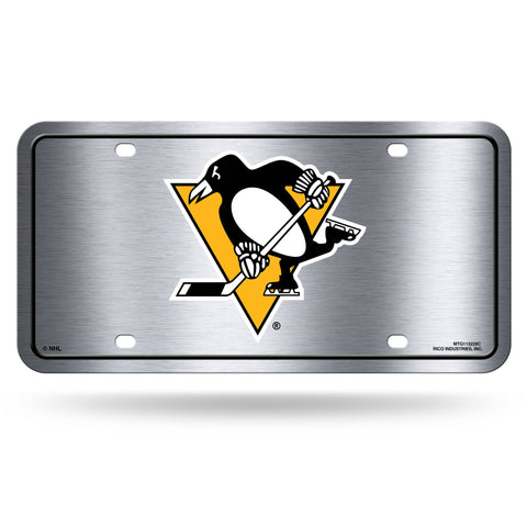 Pittsburgh Penguins License Plate - Durable Metal Auto Tag With Chrome Finish License Plate - YinzerShop