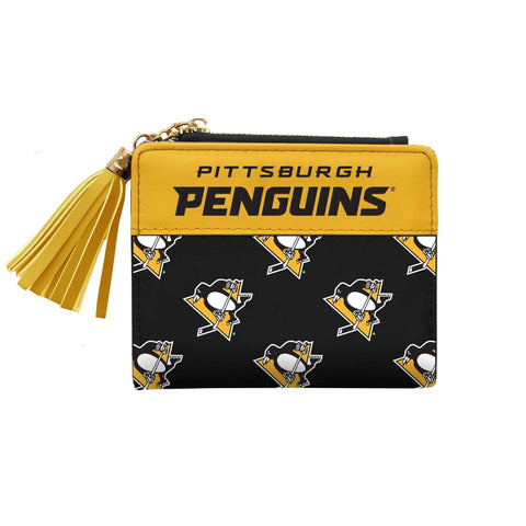Pittsburgh Penguins Mini Organizer – Officially Licensed NHL Team Wallet With Zippered Pocket Wallet - YinzerShop
