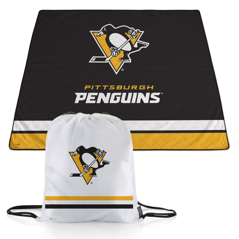 Pittsburgh Penguins Picnic Blanket - Water-Resistant, Foldable Outdoor Blanket with Drawstring Backpack Licensed - YinzerShop