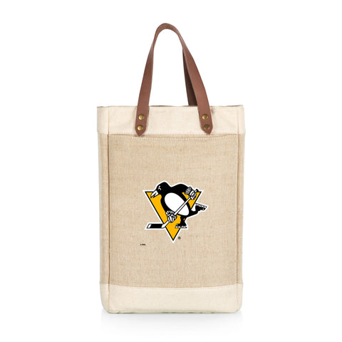 Pittsburgh Penguins - Pinot Jute 2 Bottle Insulated Wine Bag Licensed - YinzerShop