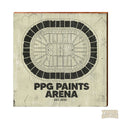 Pittsburgh Penguins PPG Paints Arena Wooden Wall Art Print Wood Picture MillWoodArt 5.5" x 5.5" Natural 