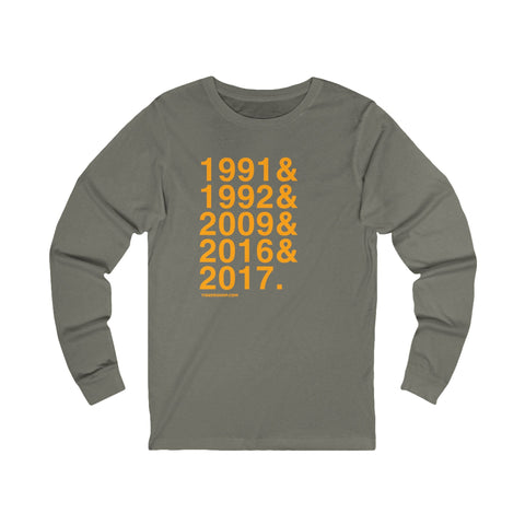 Pittsburgh Penguins Stanley Cups Ampersand - Long Sleeve Tee Long Sleeve Shirt - YinzerShop