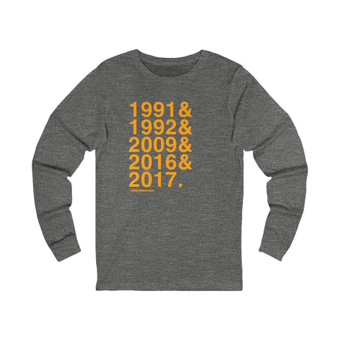 Pittsburgh Penguins Stanley Cups Ampersand - Long Sleeve Tee Long Sleeve Shirt - YinzerShop