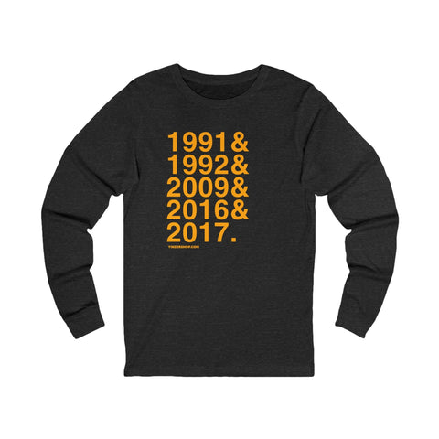 Pittsburgh Penguins Stanley Cups Ampersand - Long Sleeve Tee Long Sleeve Shirt - YinzerShop