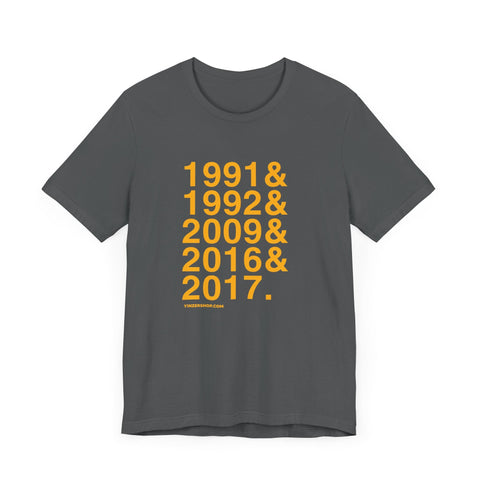 Pittsburgh Penguins Stanley Cups Ampersand - Short Sleeve Tee T-Shirt - YinzerShop