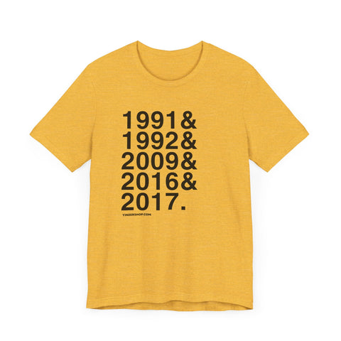 Pittsburgh Penguins Stanley Cups Ampersand - Short Sleeve Tee T-Shirt - YinzerShop