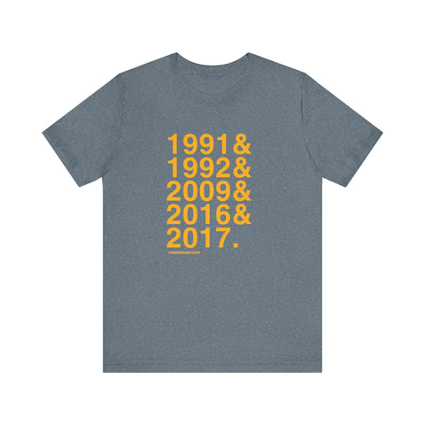Pittsburgh Penguins Stanley Cups Ampersand - Short Sleeve Tee T-Shirt - YinzerShop