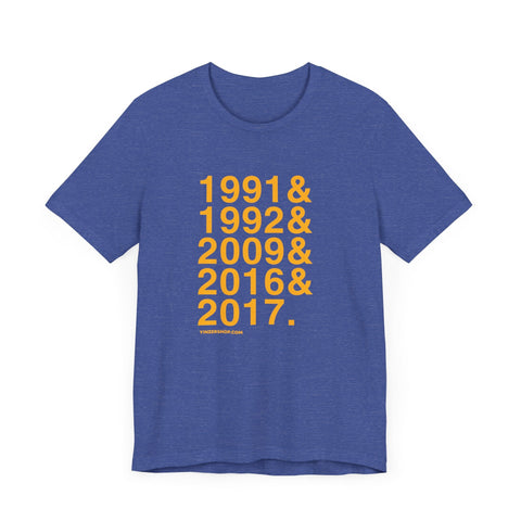 Pittsburgh Penguins Stanley Cups Ampersand - Short Sleeve Tee T-Shirt - YinzerShop