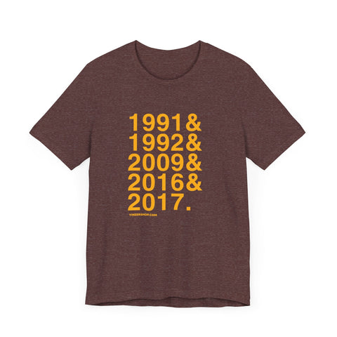 Pittsburgh Penguins Stanley Cups Ampersand - Short Sleeve Tee T-Shirt - YinzerShop