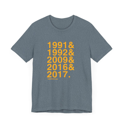 Pittsburgh Penguins Stanley Cups Ampersand - Short Sleeve Tee T-Shirt - YinzerShop