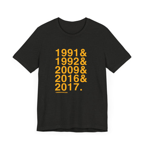 Pittsburgh Penguins Stanley Cups Ampersand - Short Sleeve Tee T-Shirt - YinzerShop