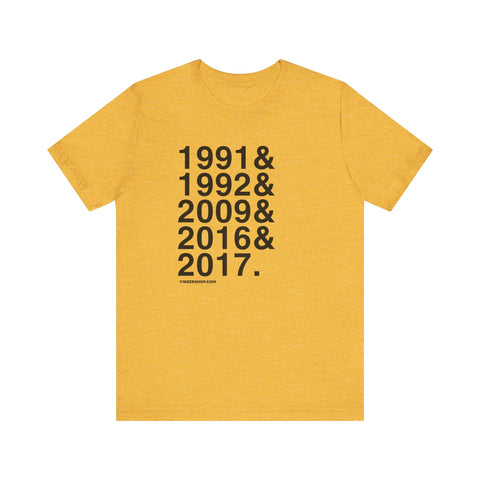 Pittsburgh Penguins Stanley Cups Ampersand - Short Sleeve Tee T-Shirt - YinzerShop