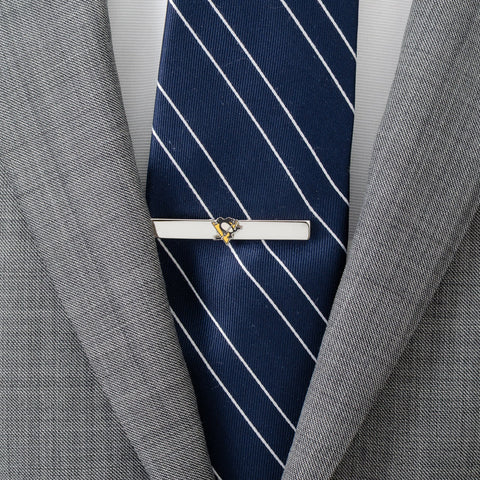 Pittsburgh Penguins Tie Clip – Official NHL Silver Sliding Tie Bar Accessory Tie Clip - YinzerShop