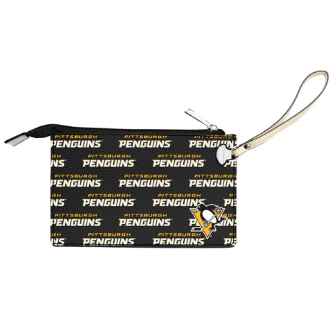 Pittsburgh Penguins Wristlet – Victory Faux Leather Clutch With Cream Trim Wristlet - YinzerShop