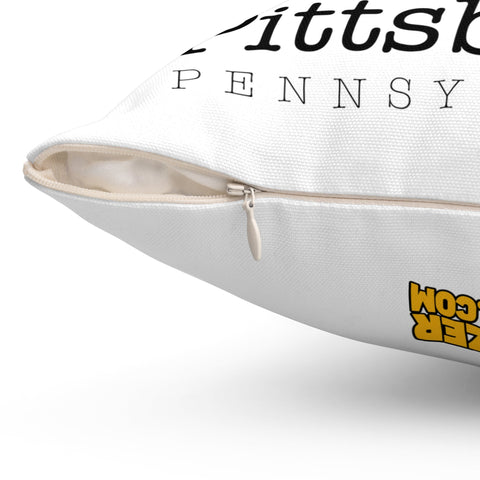 Pittsburgh Pennsylvania Graphic Street Map Square Pillow Home Decor - YinzerShop