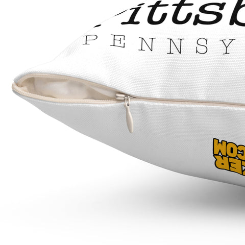 Pittsburgh Pennsylvania Graphic Street Map Square Pillow Home Decor - YinzerShop
