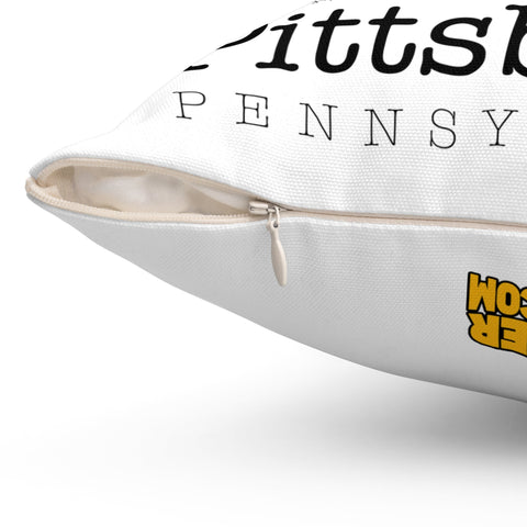 Pittsburgh Pennsylvania Graphic Street Map Square Pillow Home Decor - YinzerShop