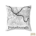 Pittsburgh Pennsylvania Graphic Street Map Square Pillow Throw Pillow Printify 20" × 20"  