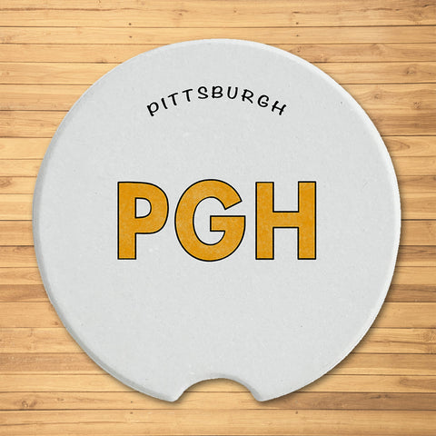 Pittsburgh PGH Ceramic Car Coaster - Single Coaster Car Coaster - YinzerShop