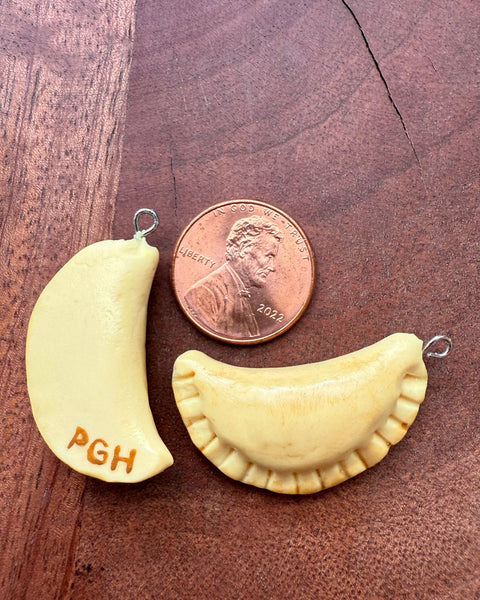 Pittsburgh Pierogi Charm - Handmade Polymer Clay Food Jewelry Pendant Charm - YinzerShop