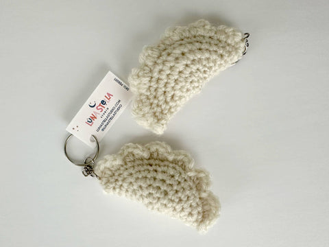 Pittsburgh Pierogi Keychain – Hand Crocheted Soft Pierogi Charm With Silver Key Chain Key Chain - YinzerShop