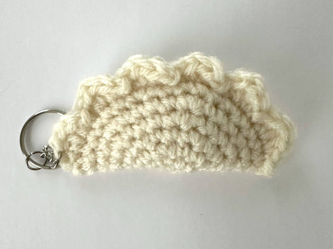 Pittsburgh Pierogi Keychain – Hand Crocheted Soft Pierogi Charm With Silver Key Chain Key Chain - YinzerShop