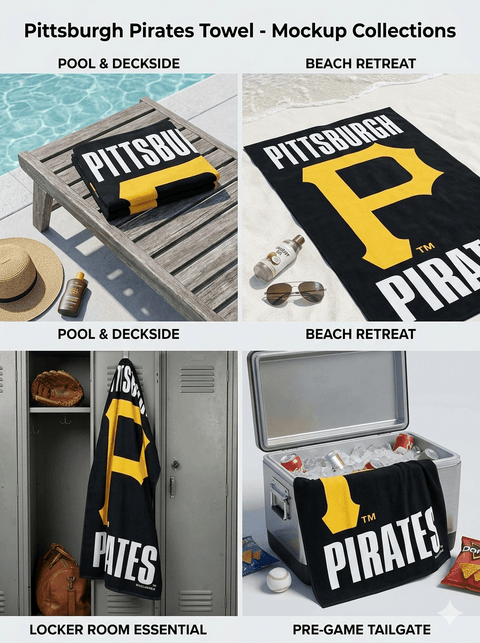 Pittsburgh Pirates Beach or Bath Towel – 30" x 60" Officially Licensed MLB Cotton Towel Beach Towel - YinzerShop