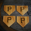 Pittsburgh Pirates Coaster - Limited Edition Engraved Wood Home Plate MLB Drink Coaster Coasters - YinzerShop