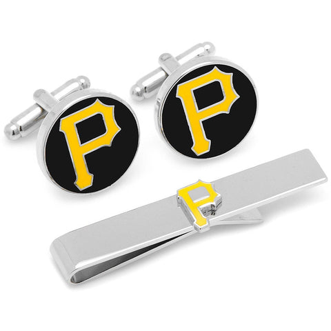 Pittsburgh Pirates Cufflinks - Officially Licensed MLB Accessories Tie Bar Set Tie Bar Gift Set - YinzerShop