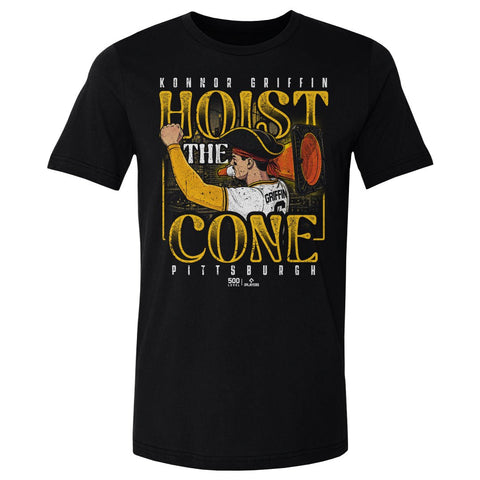 Pittsburgh Pirates T-Shirt Konnor Griffin Hoist The Cone Crewneck Short Sleeve Top Men's Cotton T-Shirt - YinzerShop