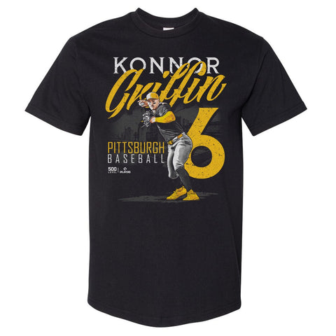 Pittsburgh Pirates T-Shirt Konnor Griffin Oversized Cotton Short Sleeve Tee Men's Heavyweight T-Shirt - YinzerShop
