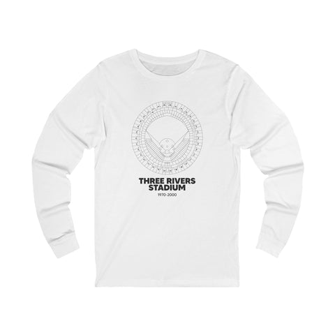 Pittsburgh Pirates Three Rivers Stadium Cotton Crew Long Sleeve T-Shirt Long Sleeve Shirt - YinzerShop
