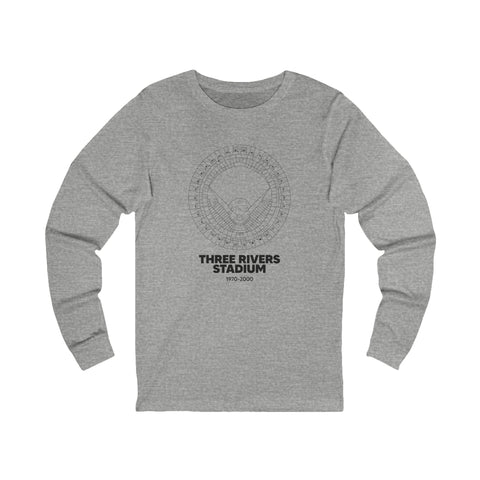 Pittsburgh Pirates Three Rivers Stadium Cotton Crew Long Sleeve T-Shirt Long Sleeve Shirt - YinzerShop