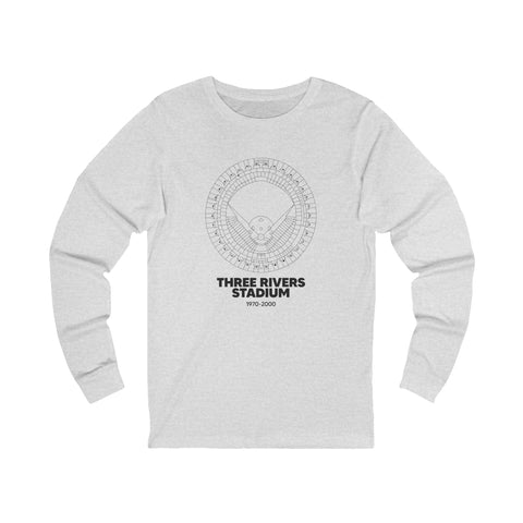 Pittsburgh Pirates Three Rivers Stadium Cotton Crew Long Sleeve T-Shirt Long Sleeve Shirt - YinzerShop