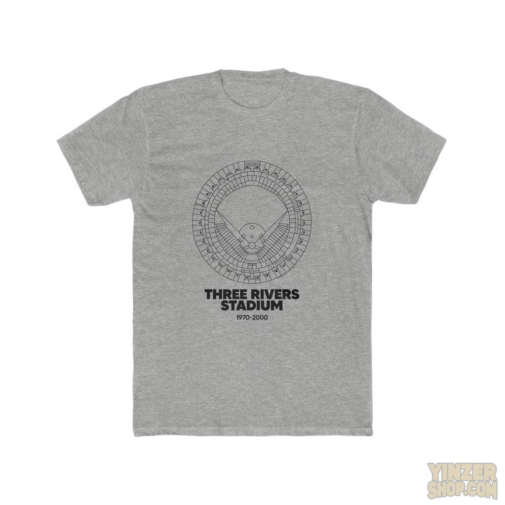 Pittsburgh Pirates Three Rivers Stadium Cotton Crew T-Shirt T-Shirt Printify Heather Grey S 