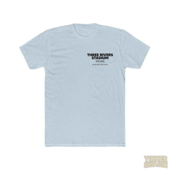 Pittsburgh Pirates Three Rivers Stadium T-Shirt Print on Back w/ Small Logo T-Shirt Printify Solid Light Blue S 
