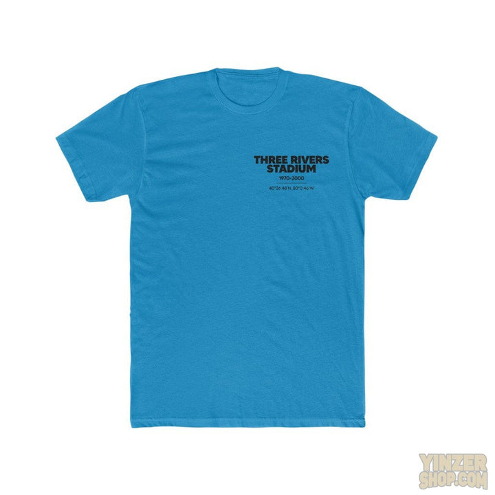 Pittsburgh Pirates Three Rivers Stadium T-Shirt Print on Back w/ Small Logo T-Shirt Printify Solid Turquoise S 