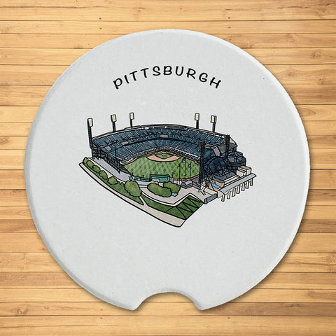 Pittsburgh PNC Park Ceramic Car Coaster - Single Coaster Car Coaster - YinzerShop