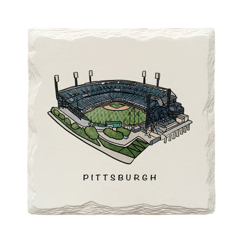 Pittsburgh PNC Park Ceramic Drink Coaster by The Doodle Line Coaster - YinzerShop