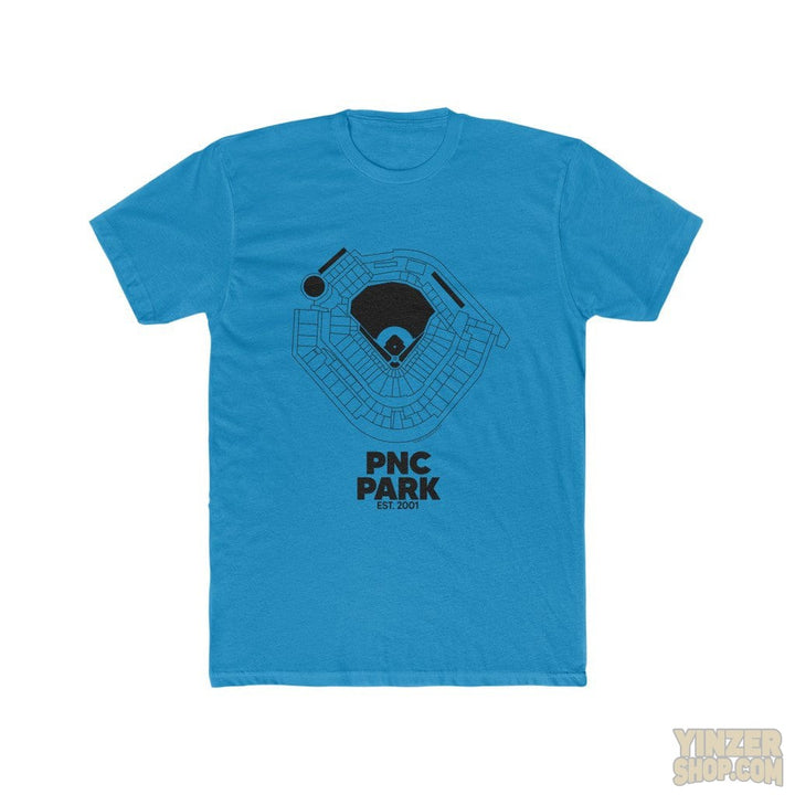 Pittsburgh PNC Park Cotton Crew Tee T-Shirt Printify Solid Turquoise S 
