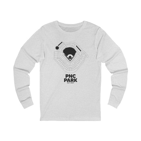 Pittsburgh PNC Park Tee - Premium Fitted Long Sleeve Shirt | Lightweight Cotton Long Sleeve Shirt - YinzerShop